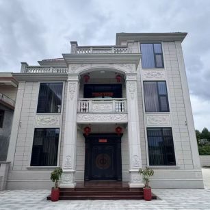 惠州 芝麻白石材别墅干挂案例展示