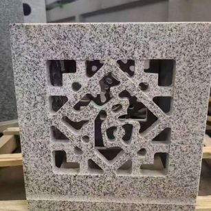 惠州 芝麻白花岗岩镂空雕花灯笼