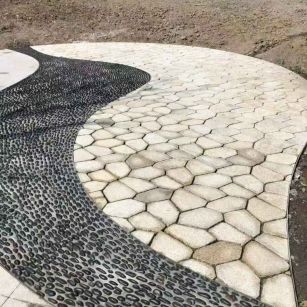 惠州 黄金麻冰裂缝室外铺装效果完美展示