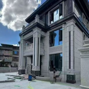 惠州 别墅干挂，芝麻白与芝麻黑完美配合