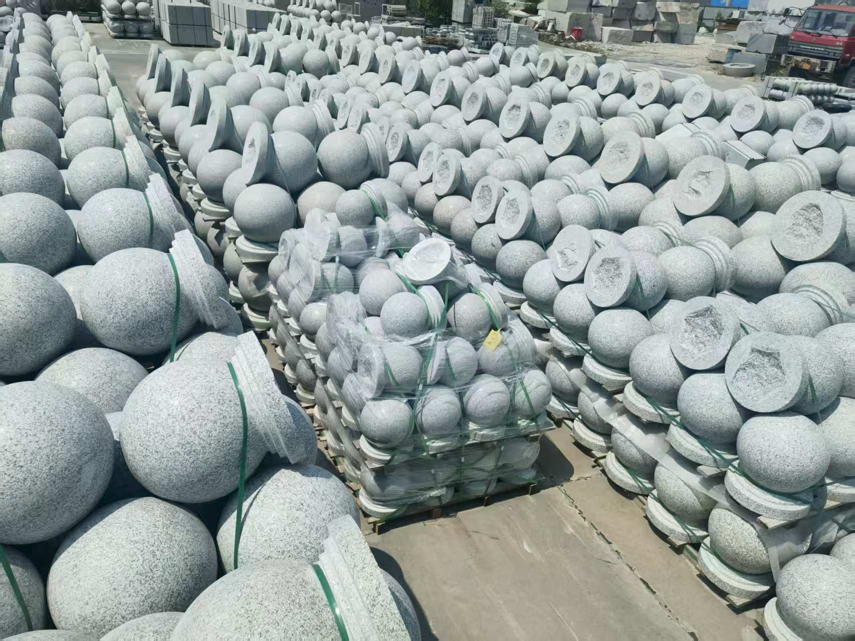 惠州 花岗岩实心圆球，石球，挡车球，挡车石，车止石，路障石。