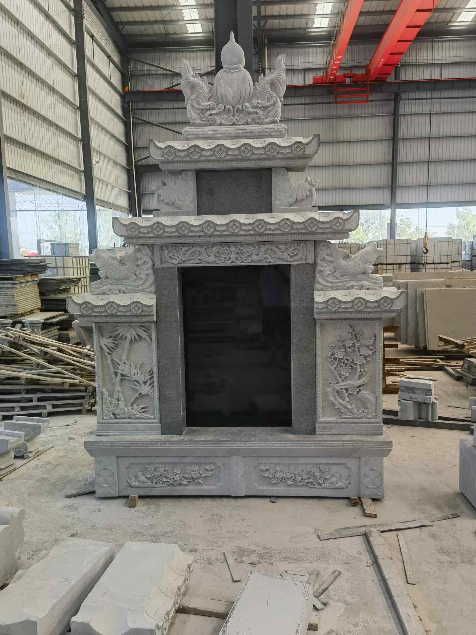 惠州 芝麻灰高档墓碑、土墓，一套也支持定做